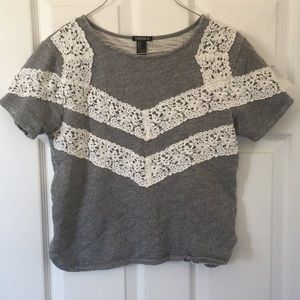 Forever 21 gray lace sweater small